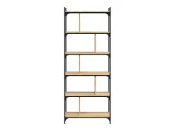 Merse Librería 6 estantes madera ingeniería roble Sonoma 76x32x192 cm