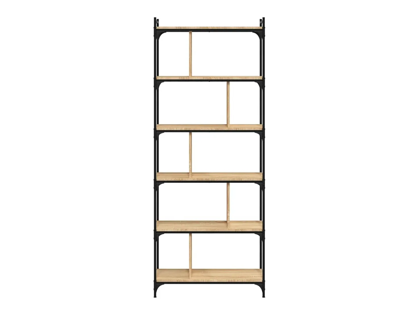 Merse Librería 6 estantes madera ingeniería roble Sonoma 76x32x192 cm