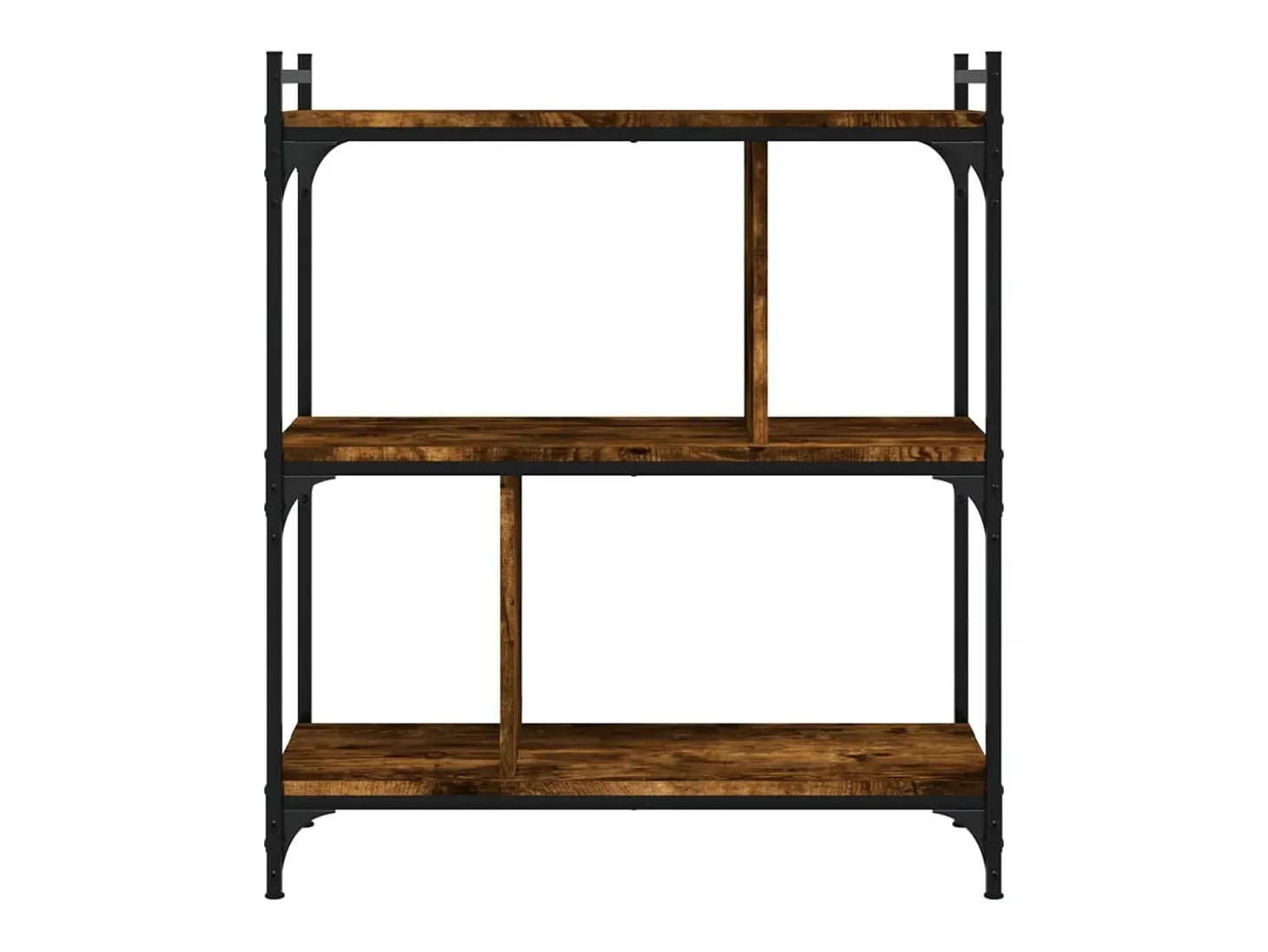Merse Librería 3 estantes madera ingeniería roble ahumado 76x32x88 cm