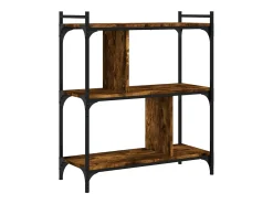 Merse Librería 3 estantes madera ingeniería roble ahumado 76x32x88 cm