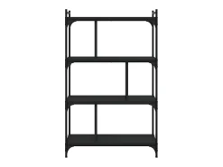Merse Librería de 4 estantes madera de ingeniería negra 76x32x123 cm