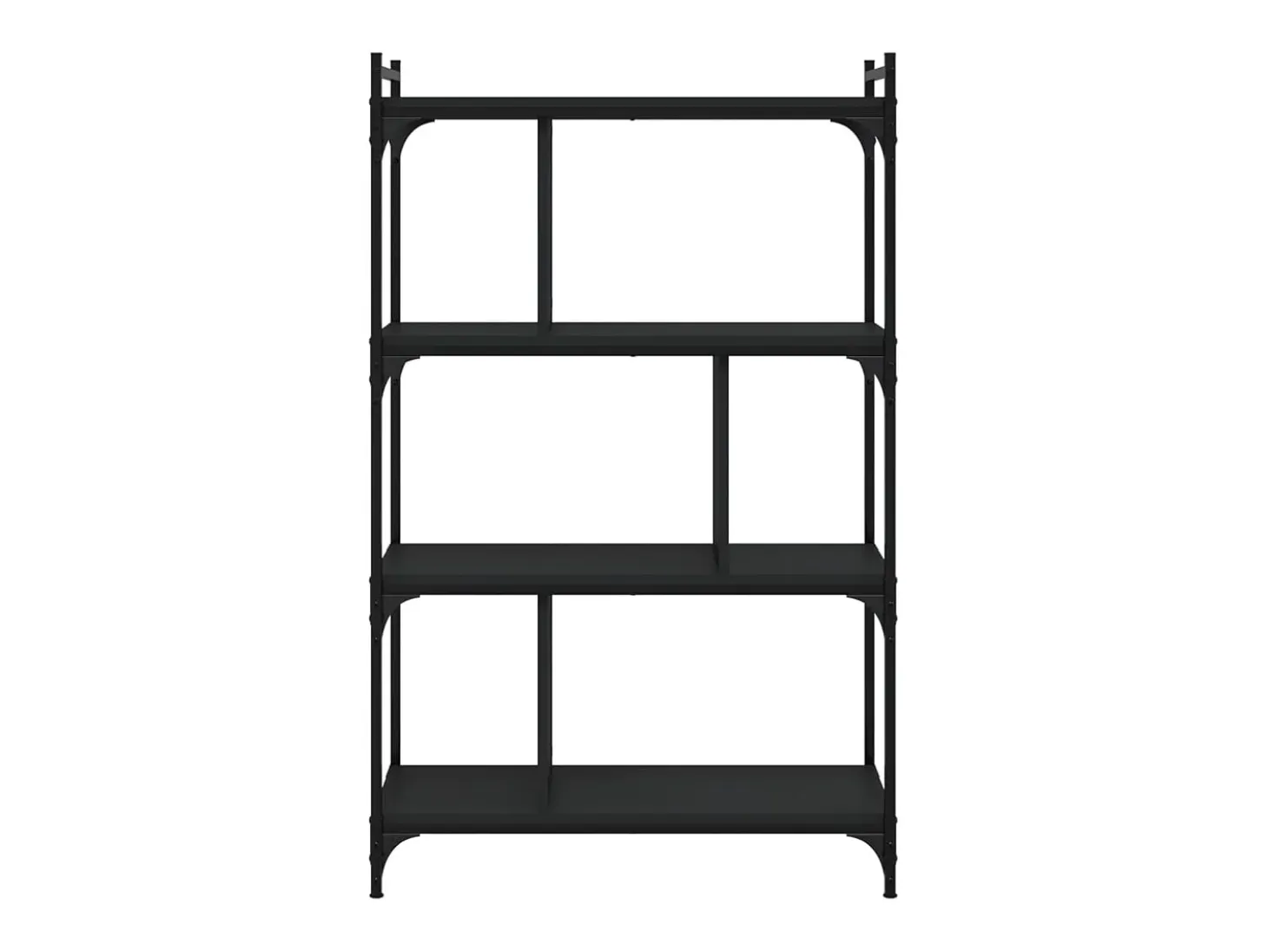 Merse Librería de 4 estantes madera de ingeniería negra 76x32x123 cm