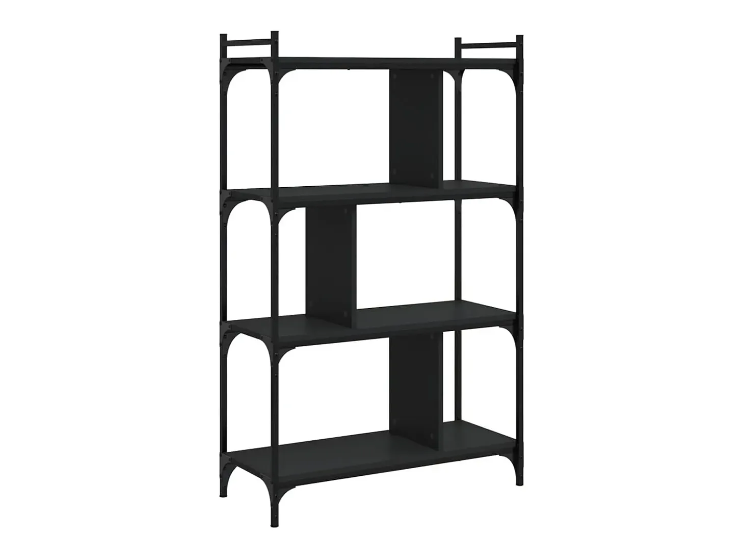 Merse Librería de 4 estantes madera de ingeniería negra 76x32x123 cm