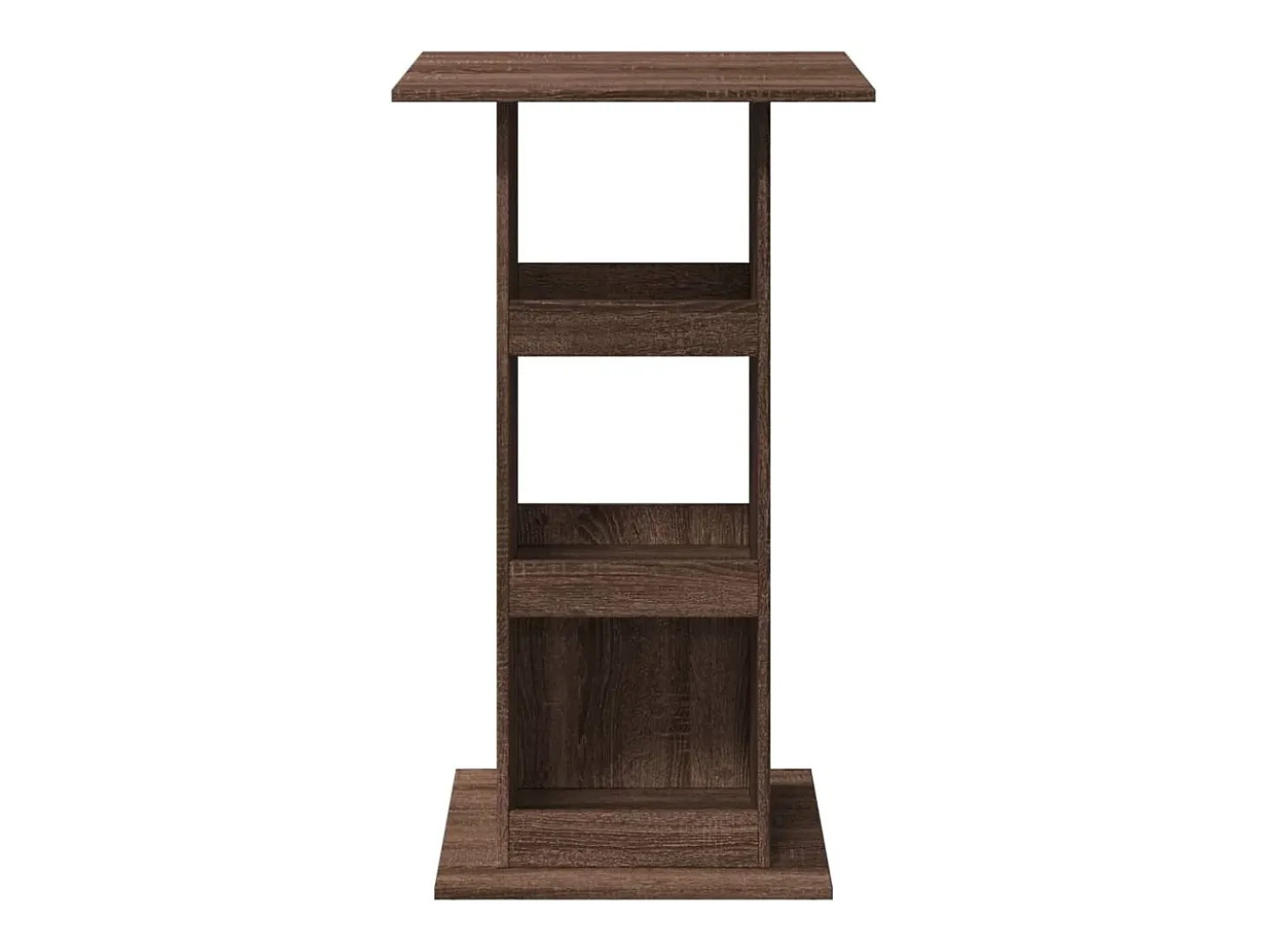 Mesa alta bar con almacenaje madera marrón roble 60x60x102 cm