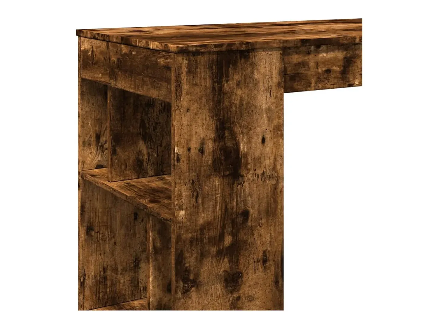 Mesa alta bar con estantes roble ahumado 102x50x103,5 cm