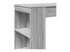 Mesa alta bar con estantes madera gris Sonoma 95x47x103,5 cm