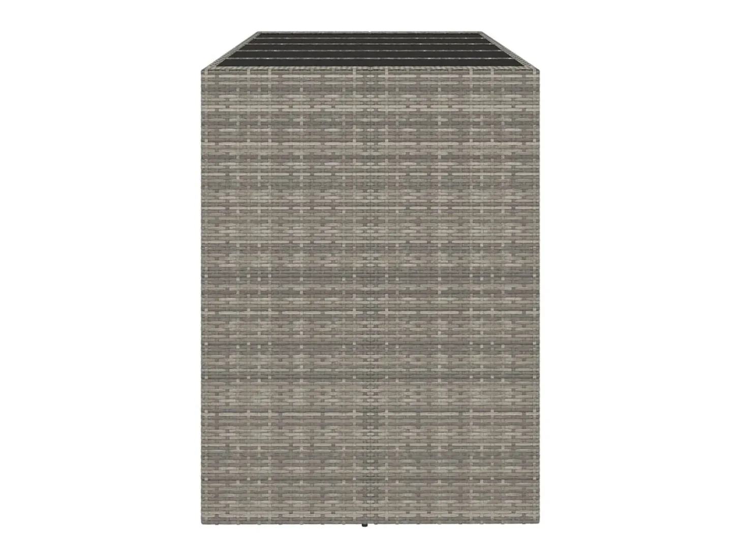 Mesa alta bar con superficie vidrio ratán PE gris 185x80x110 cm ES387965