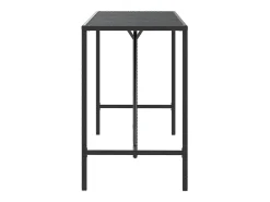 Mesa alta bar ratán PE y superficie vidrio negro 180x70x110 cm ES813204