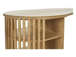 Mesa alta con almacenaje de madera maciza de mango 90 cm LOBIO
