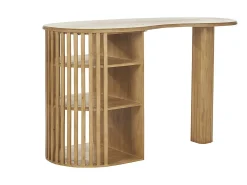 Mesa alta con almacenaje de madera maciza de mango 90 cm LOBIO