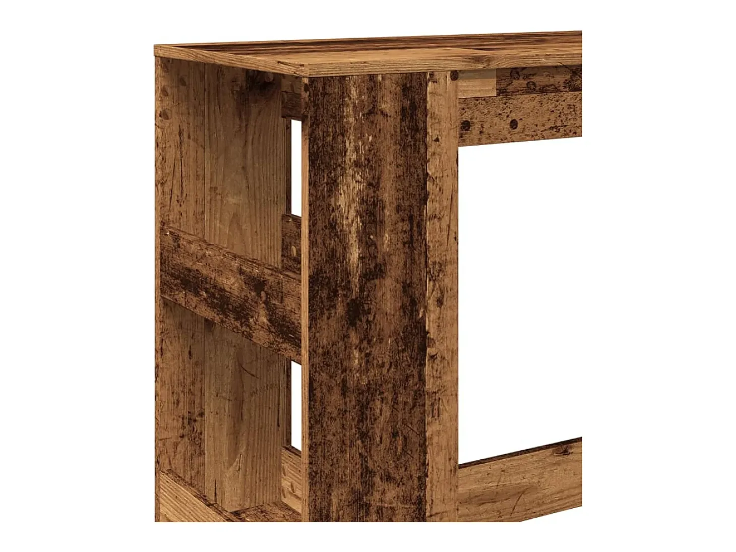 Mesa alta con estantes madera envejecida 90x40x103,5 cm