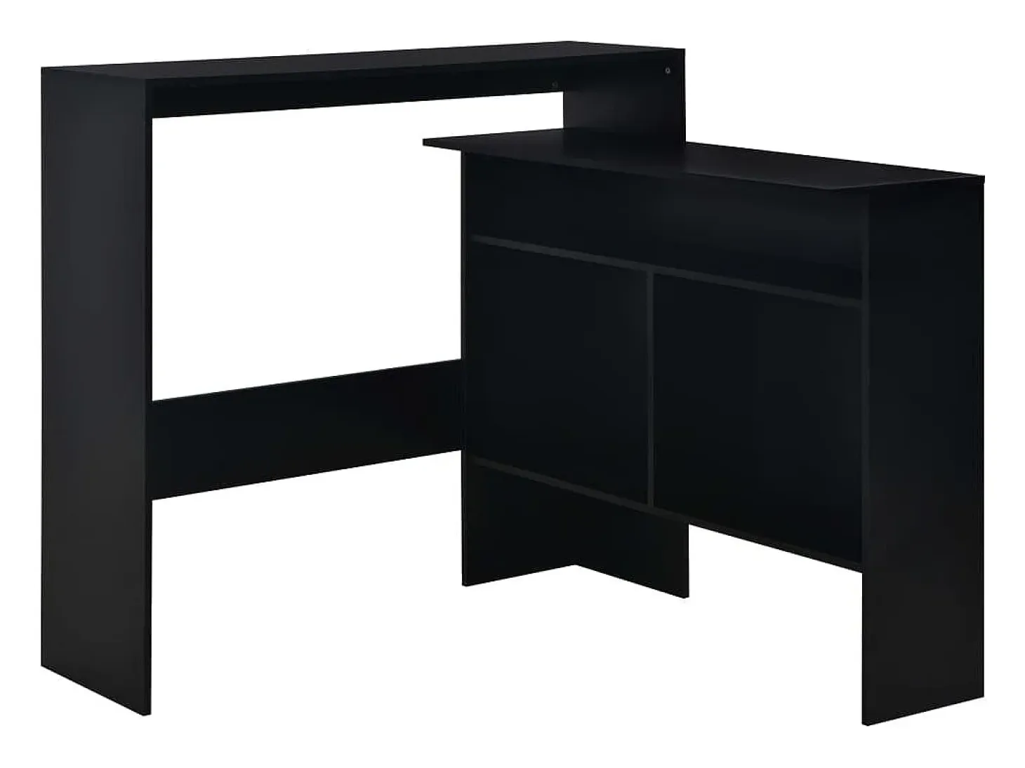 Mesa alta de bar con 2 tableros negro 130x40x120 cm ES467990