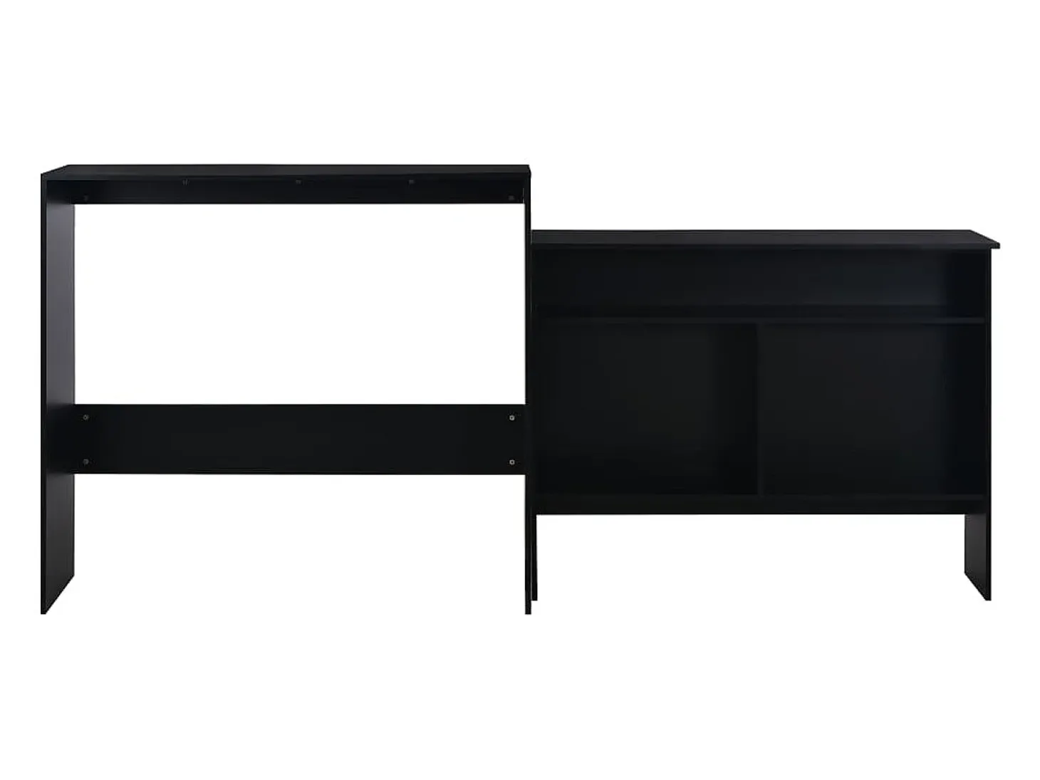 Mesa alta de bar con 2 tableros negro 130x40x120 cm ES467990
