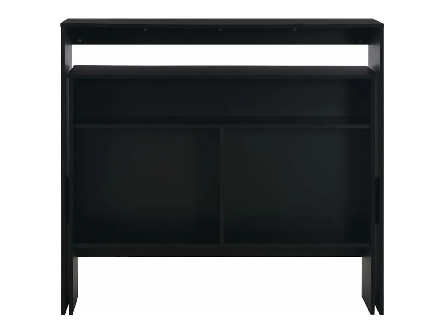 Mesa alta de bar con 2 tableros negro 130x40x120 cm ES467990