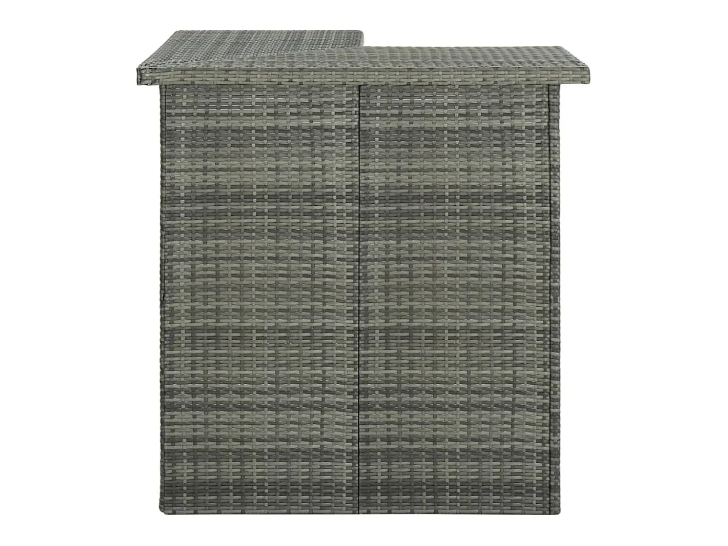 Mesa alta de bar de esquina ratán sintético gris 100x50x105 cm