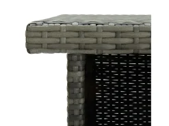 Mesa alta de bar de esquina ratán sintético gris 100x50x105 cm