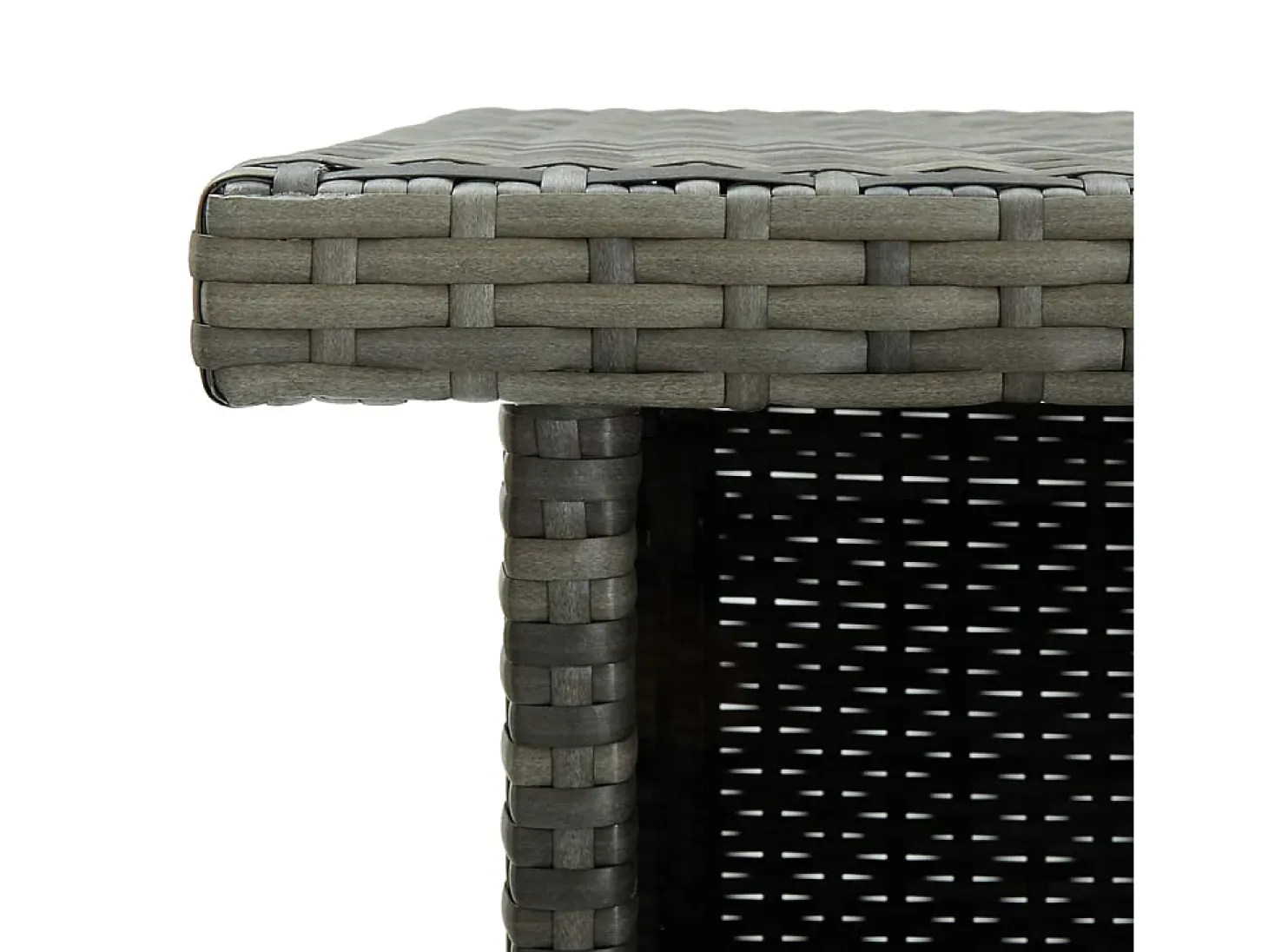Mesa alta de bar de esquina ratán sintético gris 100x50x105 cm