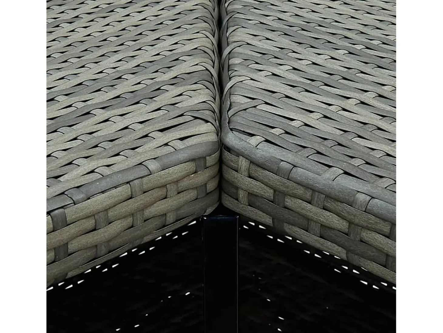 Mesa alta de bar de esquina ratán sintético gris 100x50x105 cm