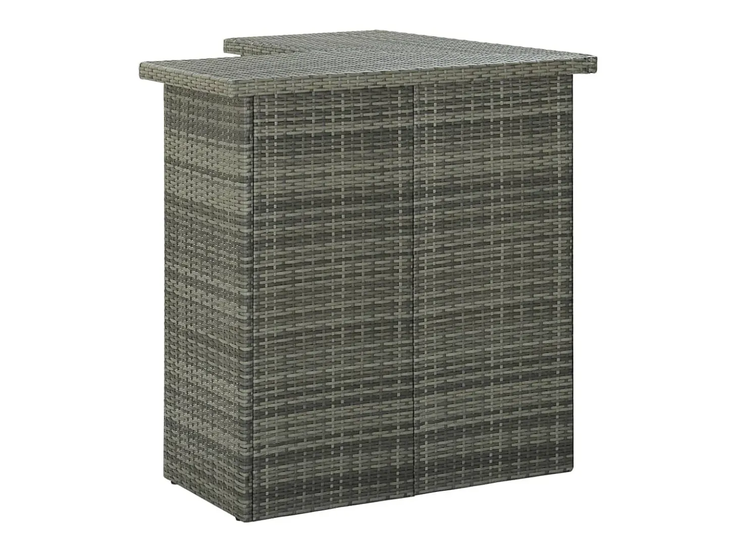 Mesa alta de bar de esquina ratán sintético gris 100x50x105 cm
