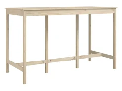 Mesa alta de bar de madera maciza de pino 180x80x110 cm ES582942