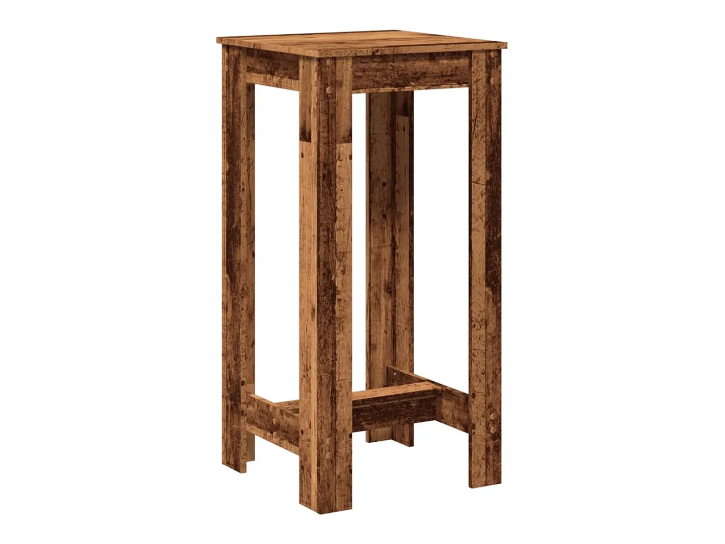 Mesa alta de bar madera de ingeniería envejecida 51x50x103,5 cm