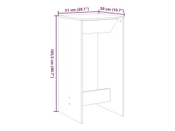 Mesa alta de bar madera ingeniería roble ahumado 51x50x103,5 cm