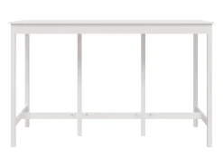 Mesa alta de bar madera maciza de pino blanco 180x80x110 cm ES382554