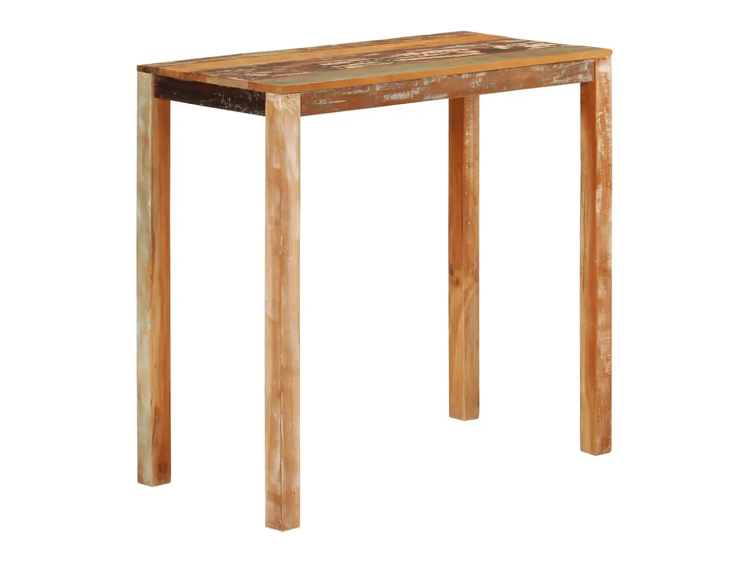 Mesa alta de bar madera maciza reciclada 112x55x108 cm