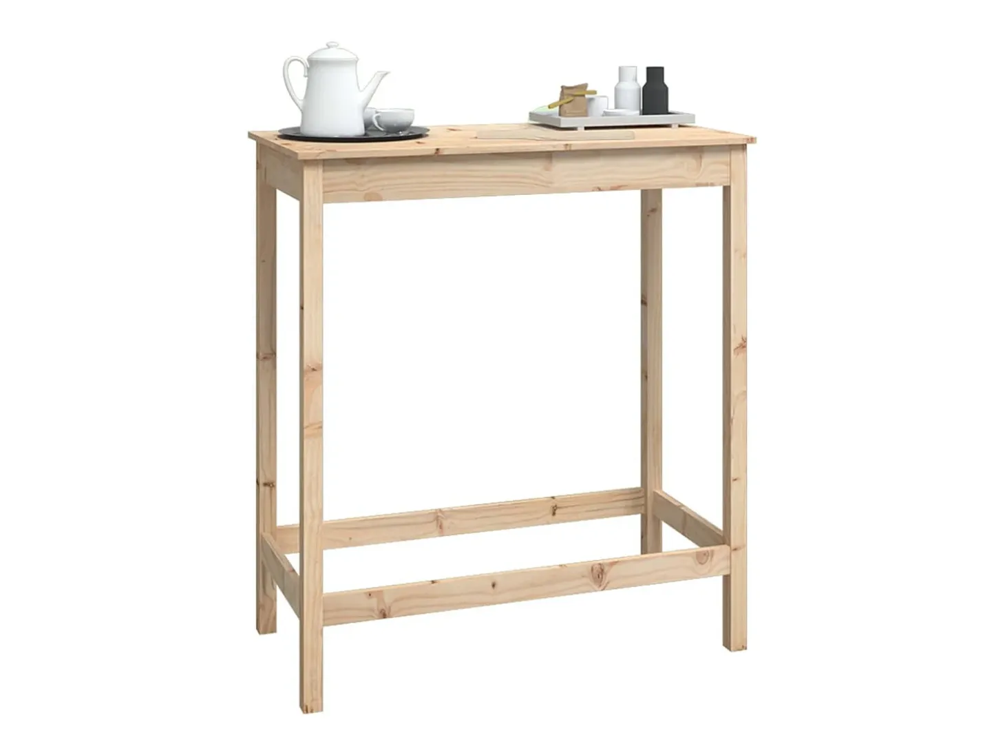 Mesa alta de bar madera maciza de pino 100x50x110 cm ES556541