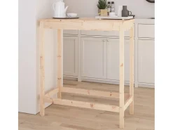 Mesa alta de bar madera maciza de pino 100x50x110 cm ES556541