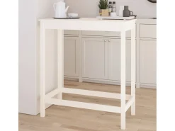Mesa alta de bar madera maciza de pino blanco 100x50x110 cm ES520584