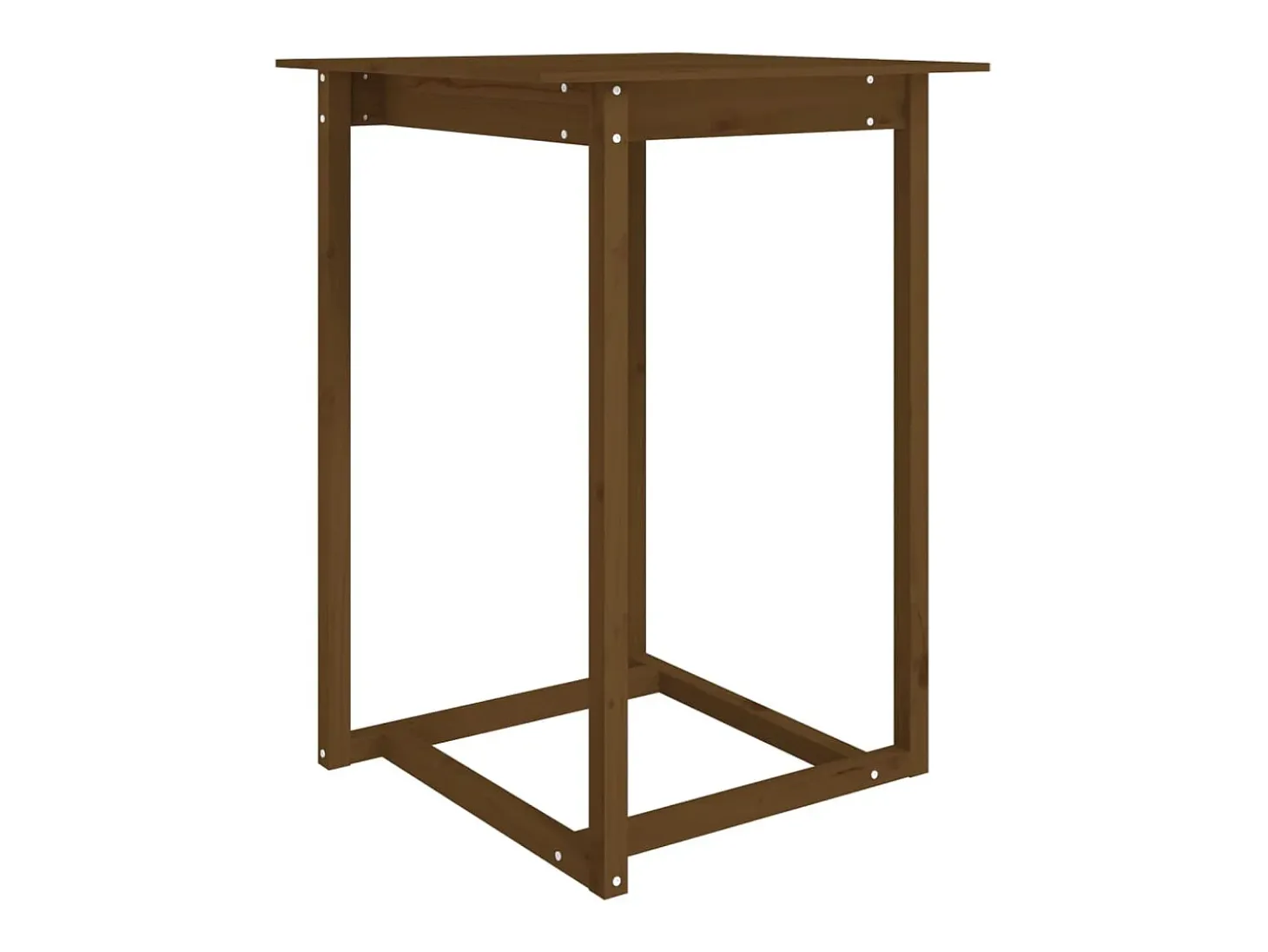 Mesa alta de bar madera maciza de pino marrón miel 80x80x110 cm