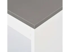 Mesa alta de cocina con estantería blanca 110x50x103 cm ES251939