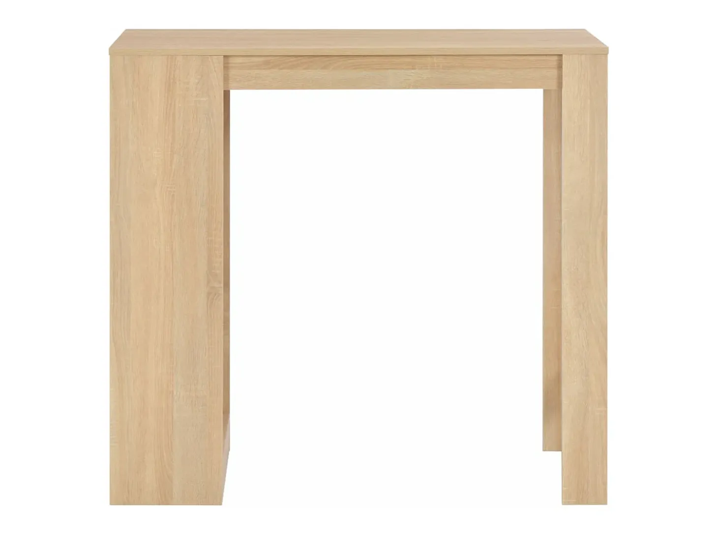 Mesa alta de cocina con estantería color roble 110x50x103 cm ES612620