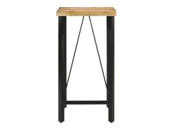 Mesa alta de hierro y madera maciza de mango 55x55x107 cm ES557490