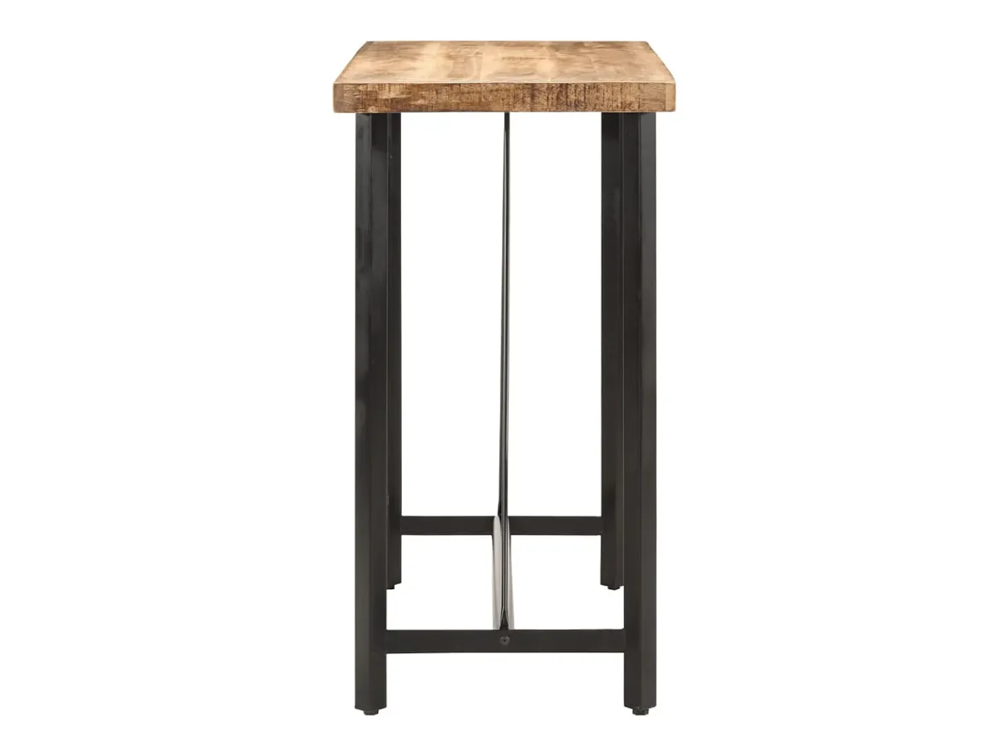 Mesa alta de hierro y madera maciza de mango 110x55x107 cm