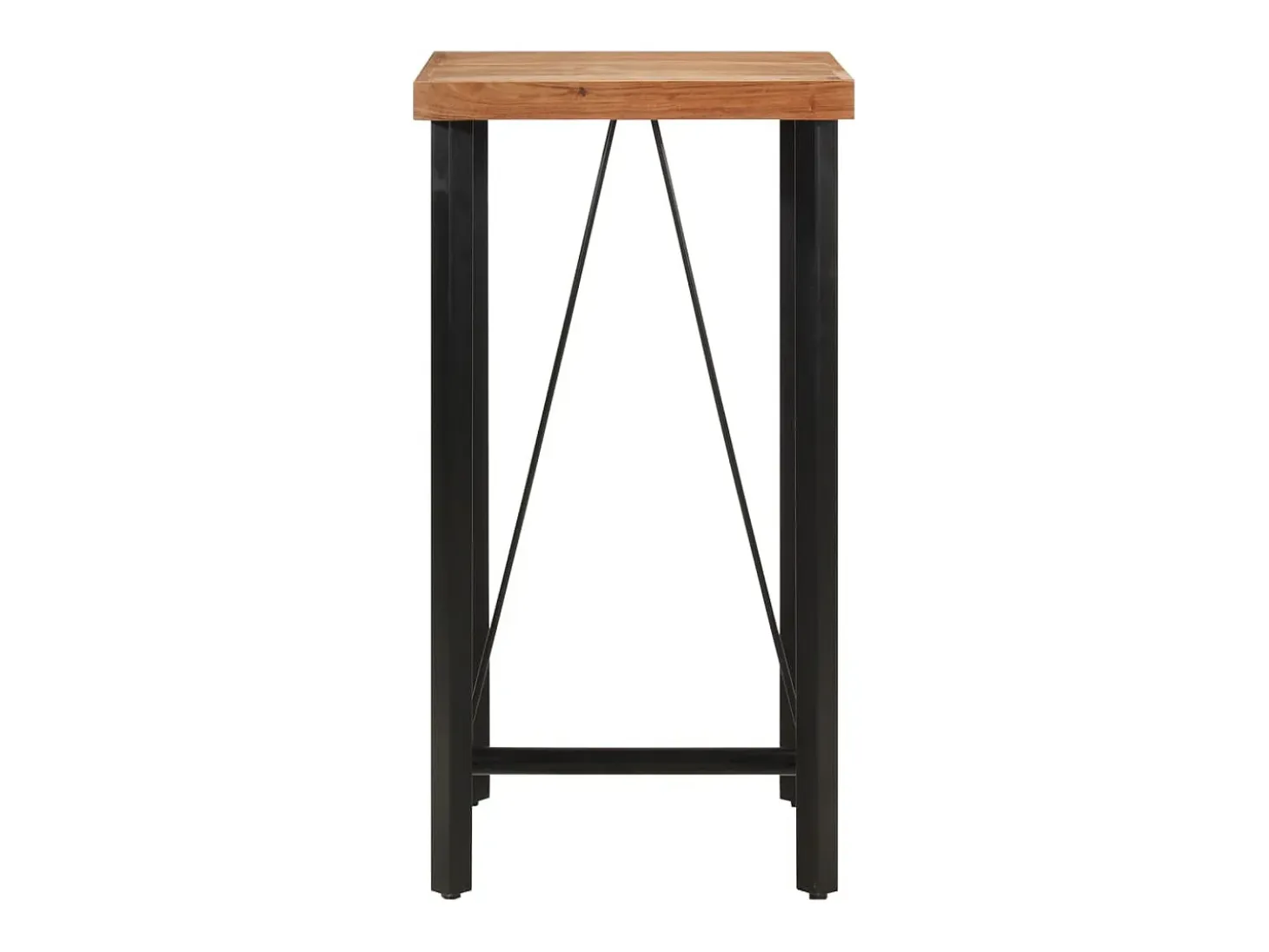 Mesa alta de hierro y madera maciza de acacia 55x55x107 cm ES438267