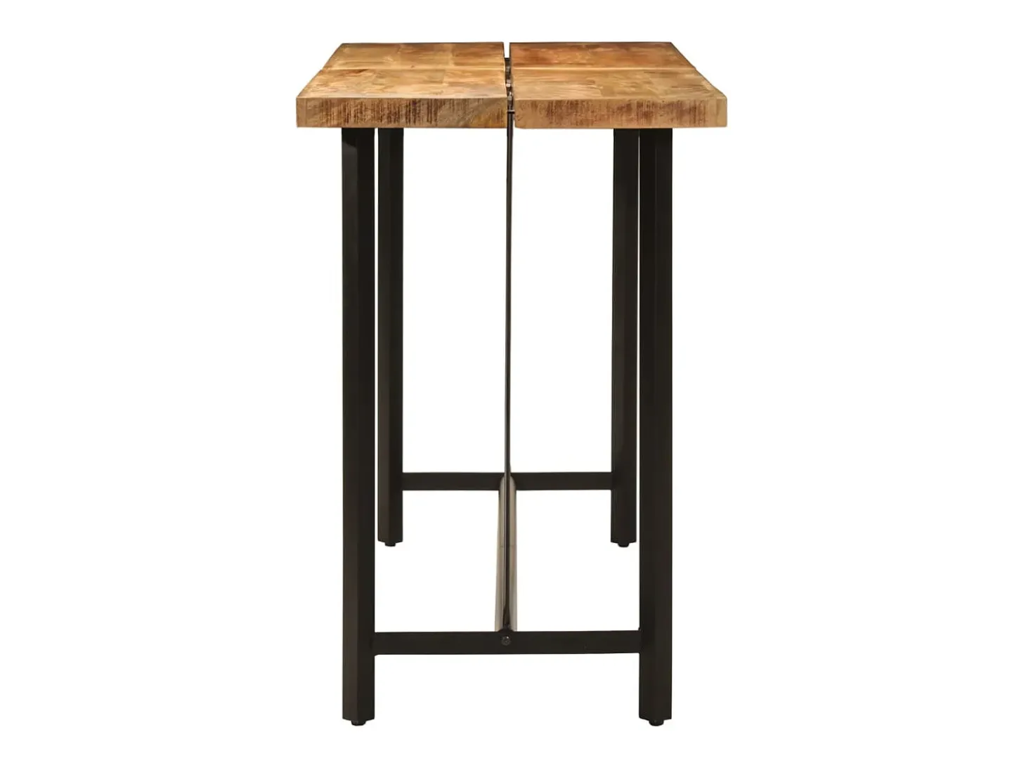 Mesa alta de hierro y madera maciza de mango 180x70x107 cm