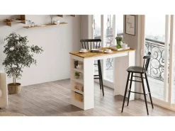 Mesa Alta Estilo Yurupa - Venprodin - 120 Cm Pino- Blanco