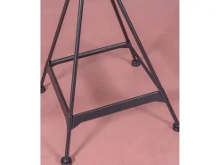 Mesa alta industrial en madera de haya y acero lacado (60x60cm) - Amadeus - Haya natural
