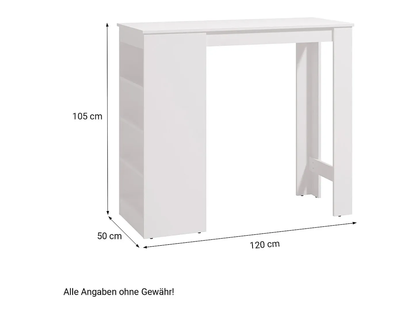 Mesa alta 120x50 cm Blanca