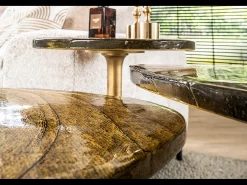 Mesa auxiliar - oro Cristal - 38 x 33 cm - DARI