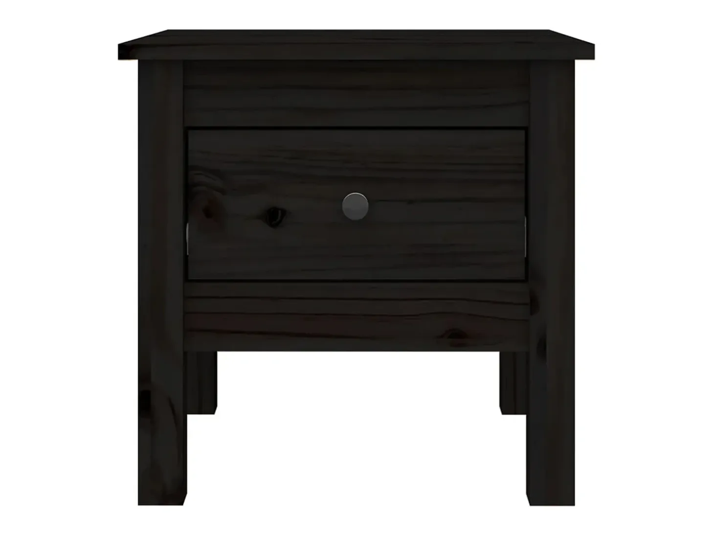Mesa auxiliar 2 uds de madera maciza de pino negro 40x40x39 cm
