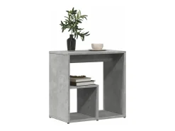 Mesa auxiliar 2 uds madera ingeniería gris hormigón 50x30x50 cm