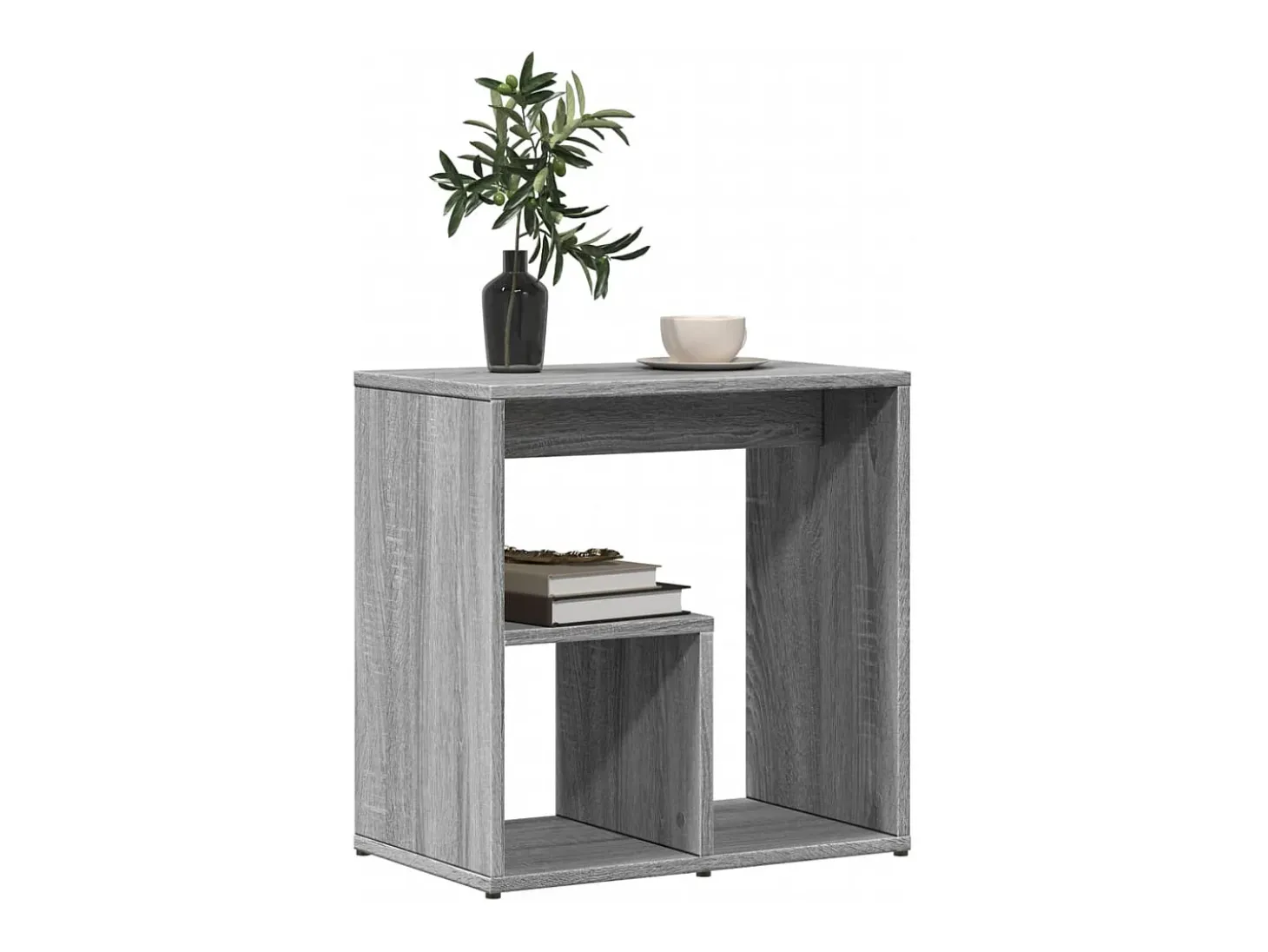 Mesa auxiliar 2 uds madera ingeniería gris Sonoma 50x30x50 cm