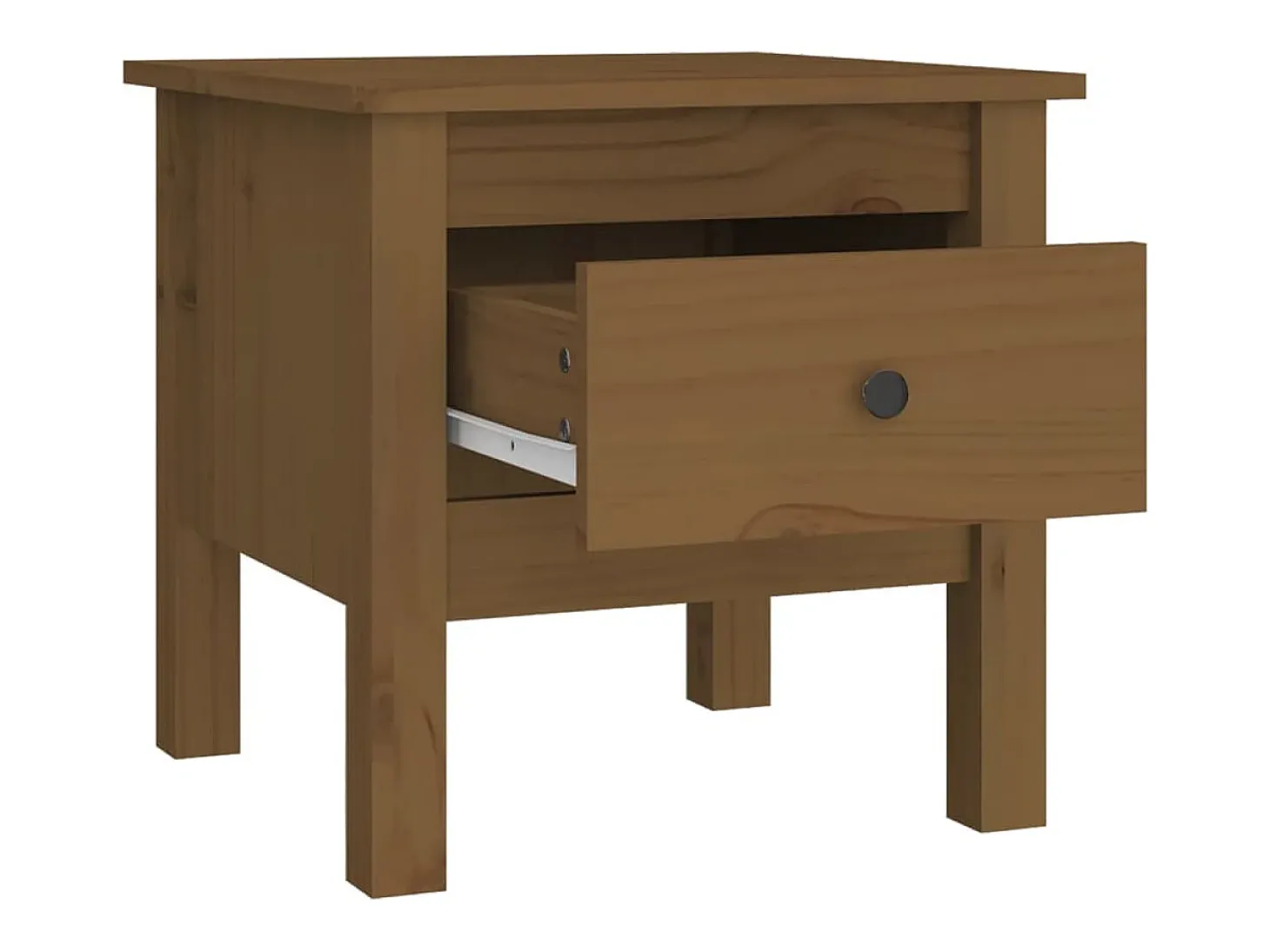 Mesa auxiliar 2 uds madera maciza pino marrón miel 40x40x39 cm