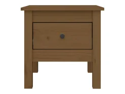 Mesa auxiliar 2 uds madera maciza pino marrón miel 40x40x39 cm