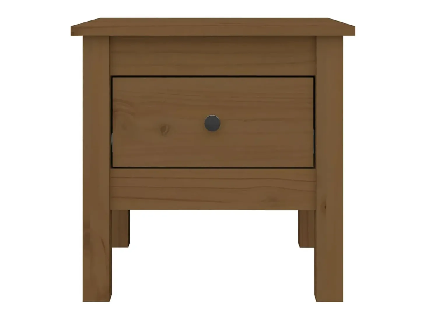 Mesa auxiliar 2 uds madera maciza pino marrón miel 40x40x39 cm