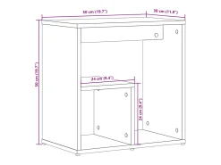 Mesa auxiliar 2 uds madera ingeniería roble ahumado 50x30x50 cm