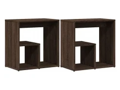 Mesa auxiliar 2 uds madera ingeniería marrón roble 50x30x50 cm ES686855